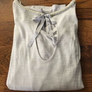 Lilac tee with keyhole back